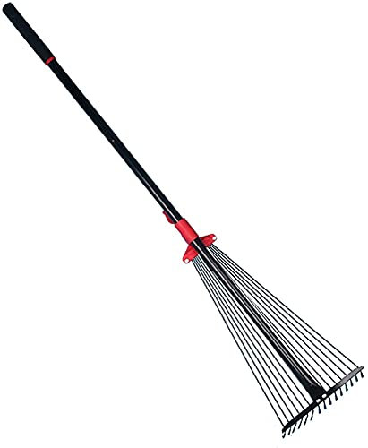 FEINKA rateau Râteau en métal réglable, râteau à Gazon, râteau à Feuilles caduques, râteau de Jardin de 59 Pouces, râteau à Feuilles léger, Outils de Balai de Cour for arbustes, Facile à Transporter