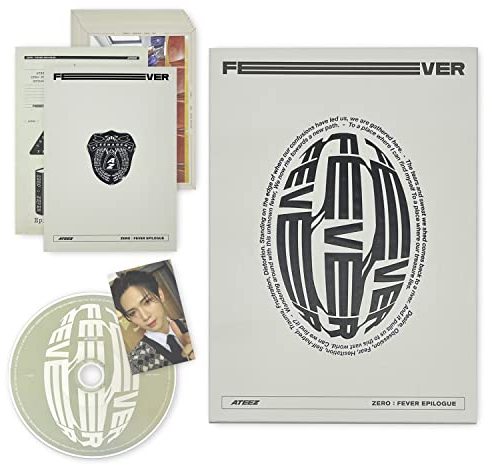ATEEZ - [ZERO : FEVER EPILOGUE] (A Ver.) Photo Booklet + DISC + Sticker + Post Card + Photo Card + 2 Pin Button Badges + 4 Extra Photocards