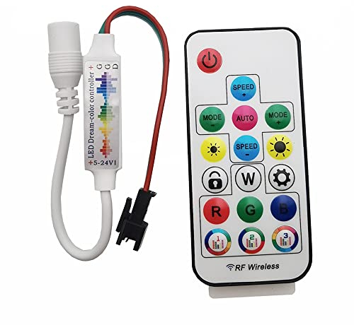 WS2812B WS2811 5050 RGB Led Streifen Licht Musik Controller MINI 17Keys RF Fernbedienung 370Modes Ändern DC5-24V