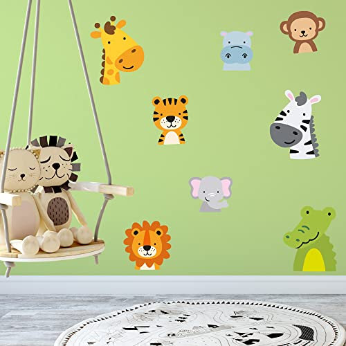 Sunnywall Zootiere Wandsticker - Wandtattoo Kinderzimmer Baby Wandaufkleber - A4 Sets