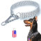 JanToPet Hundehalsband, Edelstahl, verstellbar, Gehhalsband, Metall, kubanische Glieder, Hundehalsband, kaufest, dreireihig, Kette, Hundehalsband für große, kleine, mittelgroße Hunde (3 Reihen, S)