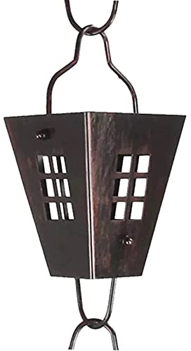 GRILLX Regenkette Quadratischer Regenwasserfänger/umleiter, Dachrinne Fallrohr Regenkette für Traufe Entwässerung, Individuell Gestaltbare Regensammler Aus Aluminium (Size : 260cm (8.5ft))