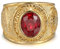 BOBIJOO Jewelry - Bague universitaire Gens du voyage France Gitan Acier inoxydable Or Rouge rubis - 48 (4 US)