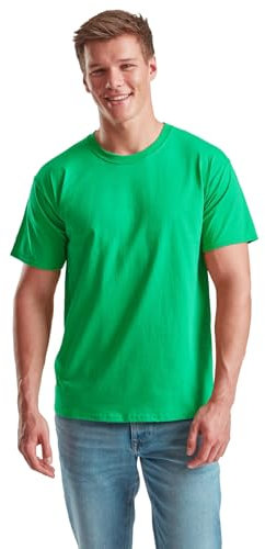 NetSetUK Men's Value Weight Short Sleeve T-Shirt Plain Crew Neck 100% Cotton Summer T Shirts for Men UK Size (S to XXL) Kelly Green