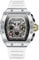 rorios Multifunktional Herrenuhren Sport 50M wasserdichte Uhr Männer Analog Quarz Uhr Tonneau Punk Watch Mode Silikon Armband Uhr Silber Weiss