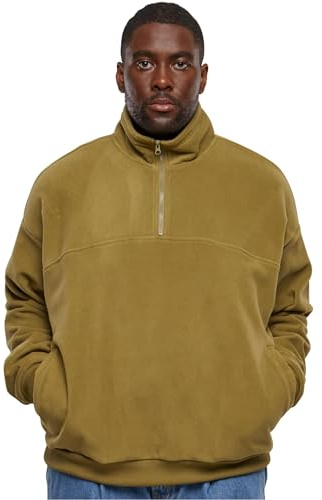 Urban Classics Herren Sweatshirt Basic Polar Fleece Troyer tiniolive 5XL