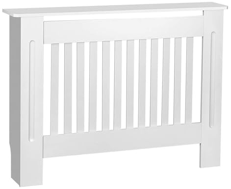 Trintion Vertical Slatted Radiator Cover - Modern MDF Wood Cabinet Shelf for Living Room and Hallway Heating Covers 110 * 82 * 19cm