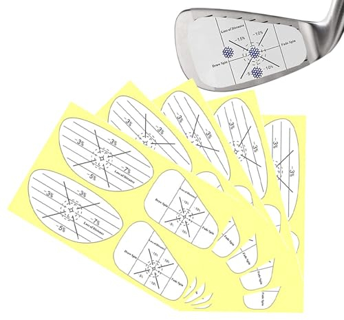 Geteawily Golfschläger-Aufkleber - Club Aufkleber 5 Blatt - Golf Strike Tape Set, Golfaufkleber, Golf Face Tape Labels zur Verbesserung der Schwunggenauigkeit