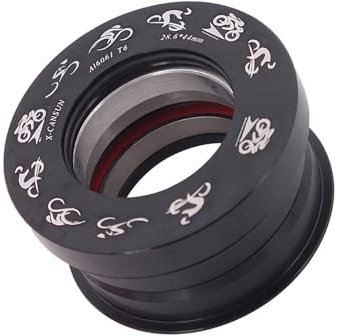 rockible Folding Bike Headset Bearing, 44mm Biking Riding Easy to Install, Bicycle Bearing Headset Built in Sealed Bearing Headset, Black