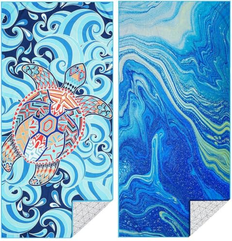 Strandtuch Microfaser Badetuch Groß 2 Set Strand xxl Strandhandtuch Schnelltrocknend Zubehör Strandtücher Beach Towel Schnelltrocknendes Mikrofaser Strandzubehör Strandutensilien Strandlaken