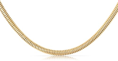 Made by Nami Schlangenkette Gold Herren Schmuck 60 cm Stabiler Karabiner Verschluss Wasserfest