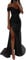 Women's Sequin Maxi Dress Off Shoulder Short Sleeve Floor Length Evening Dress Side Slit Wedding Guest Party Cocktail Prom Ball Gown Black