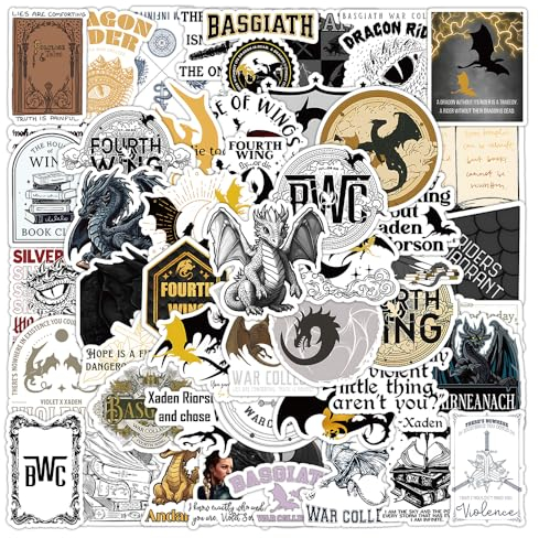 PNGIF Fourth Wing Sticker 100 Stück Wasserfeste Anime Aufkleber für Laptop Koffer Skateboard MacBook Motorrad Helm Scrapbook