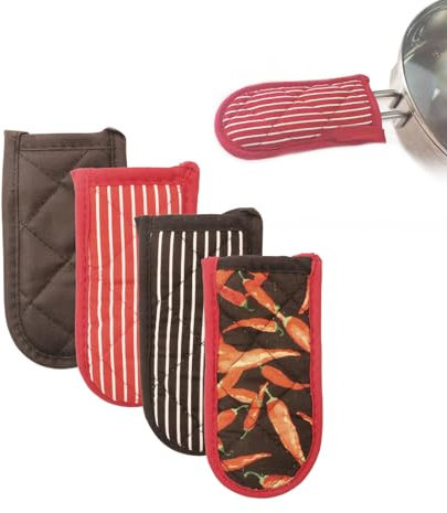 4 Cast Iron Skillet Covers, Heat Resistant Pot Covers, Kitchen Baking & Cooking Accessories, Machine Washable Handle Gloves