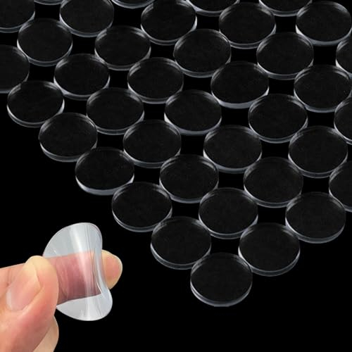Mezrkuwr 40 Stück Transparente Antirutsch Pads, 25mm, Gummi Glas Tischplatte Greifer Silikon Punkte Für rutschfest Für Glasplatte Tisch, Esstische, Schneidebretter