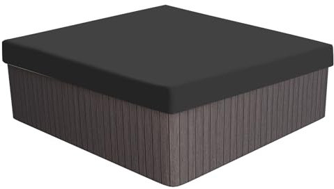 PATIKIL 200x200x30cm Quadrato Calda Vasca Rivestimento 210d Oxford Impermeabile Antipolvere Spa Rivestimento Protezione Patio Mobili Coperture per Calda Vasca Esterno Interno, Nero
