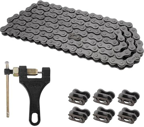 420 Chain Master Link 132 Liens 420 Chaîne de Rouleaux d'entraînement pour 110 125cc Dirt Pit Bike ATV Quad Go Kart Mini Bike Scooter avec Brise-Chaîne