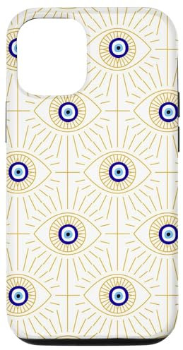 iPhone 13 Pro Aesthetic Evil Eyes Yellow Case