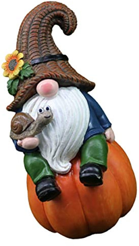 Mipcase Nain Citrouille Assis Récolter Les Nains De Jardin Nains D'extérieur Halloween Gnomes en Plein Nains De Jardin en Plein Drôle Nains De Jardin d'halloween GNOME Drôle Résine