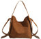 Wildleder-Beuteltaschen für Damen, lässige Hobo-Taschen für Damen, Retro-Tasche, Tragetasche, Wildleder-Handtasche, Crossbody-Tasche für Reisen, Arbeit, Braun, Einheitsgröße