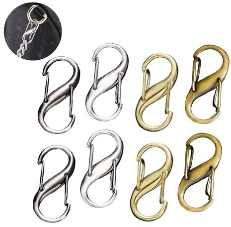 HSYTEK Diebstahlsicherung Reißverschluss Anhänger Rucksackschloss Metall Doppelkarabiner Karabinerhaken S Förmig Zipper Lock Clips für Rucksack Camping Outdoor