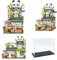 HWSWSH Ensemble de Blocs de Construction de Panda Créatives avec Boîte de Présentation, Briques de Construction Style Chinois 860pcs Educatif pour Cadeaux d'anniversaire, Cadeaux de Noël, Ornements