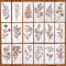 18 Stück Schablonen,Blumen Schablonen Textilgestaltung,Schablonen Malen,Schablonen Wandgestaltung,Stencil Schablonen,Schablonen zum Zeichnen,für Scrapbooking Holz Boden Wand Fliesen