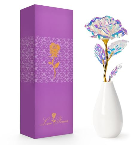 OEAGO Artificial Flower with Vase,Mum Birthday Gifts for Mum | Artificial Flower+Ceramic Vase,Mothers Day Presents for Women Stepmum Nanny on Christmas Anniversary