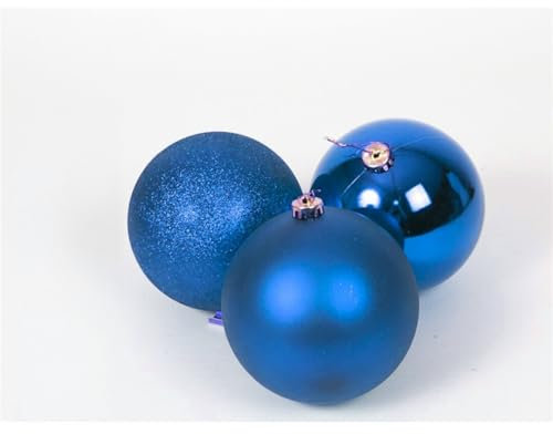 12 Bolas de Navidad 8 cm, Adornos Arbol Navidad con Cordón, Mate, Brillante Bolas Navidad, para Decoracion Navidad, Boda (Azul Mixto)