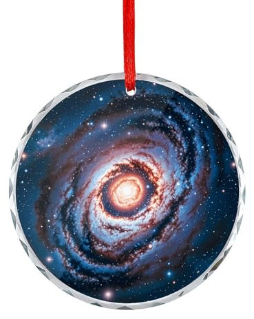 Weihnachtsbaumschmuck aus Kristallglas, Planet, Sterne und Galaxie, bedruckt, rund, Glas, hängende Anhänger, Weihnachtsdekorationen für Party, Hochzeit, Kamin, Outdoor