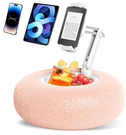 Plush Cushion Snack Bowl Mobile Phone Stand Holder - UK Company - for Ipad, Mobile Phone, Kindle & Tablet - Luxury Pillow - Birthday Gift
