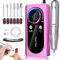 Bindokun Electric Nail Files, 45000RPM Professional Electric Nail Drill Machine, Rechargeable Portable E File Kit for Acrylic Gel Nails with LCD Display Adjustable Speed for Women Salon Home Beginner
