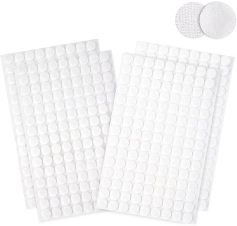 Velcro Dots Self Adhesive, 200Pcs Sticky Hook and Loop Dots, 20mm Self Adhesive Dots Tapes, 100 Pairs Double Sided Hook Loop Dots, White, for Home, School, Office(20 10mm)