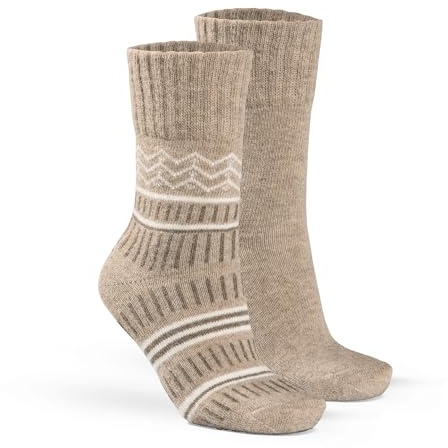 Fellhof Alpaka Hygge Socken 2er Pack gemustert & unifarben Damen Herren Größe 35-38, 39-42, 43-46
