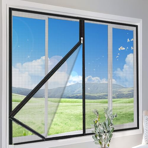 85x150cm(W*H),Insektenschutzgitter für Fenster inkl. Klettband, Insektenschutz Fliegengitter für Fenster, Bausatz