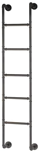 TSYORHSC Basement Window Well Egress Ladder Fire Escape Ladder 100-300cm Wall Mounted Metal Ladder for Home Loft, Sturdy Straight Ladder for Roof 2 Story House Climbing(120cm/47in)