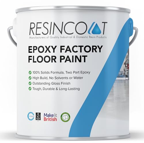 Resincoat High Build Epoxy Factory Floor Paint – Heavy Duty Industrial Two Part Coating for Concrete Floors – Chemical Resistant, Easy Clean & Long Lasting – Made in the UK (Leaf Green, 2.5kg)