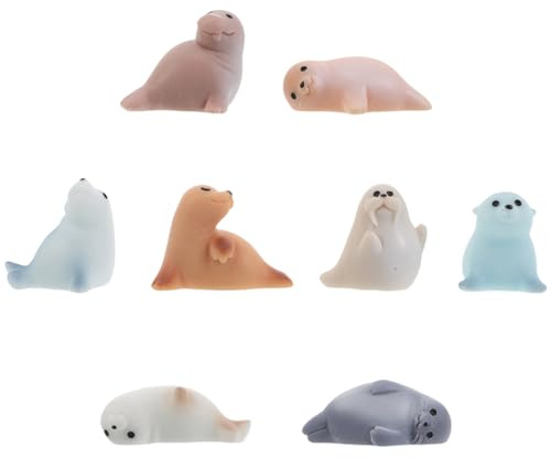 FUTUREORYY 8 Stück Teiliges Mini Meeres-tierfiguren Robustem Resin Realistische Seehund Seelöwen-miniaturen für Aquarium Feengarten Zimmerdeko und DIY-mikrolandschaften