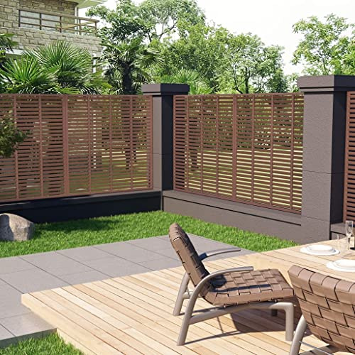 WPC Lamellenzaun 180x180 cm Braun, Witterungsbeständiges Zaunpaneel für Garten, Terrasse, Sichtschutz und Windschutz, Langlebiges Outdoor-Zaunelement