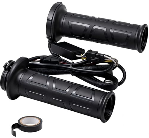 BOLOJAU Beheizbare Motorradgriffe universelle 12-V-Elektrogriffe mit 7/8 Zoll Durchmesser für Harley für Honda für Kawasaki für Yamaha Motorroller Moped ATV 22-mm-Lenker
