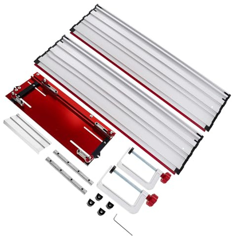 Hyuduo Track Saw Guide Rail Aluminum Alloy Straight Rail Set with 50 Inch Cutting Range for 7-1/4 Inch Circular Saws