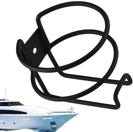 Universal Metal Beverage Holder for Boats Yachts RVs, Marine Rail Mount Cup Hoļder for Handrails Walls, Adjustable Drink Hołder Holds Cans Bottles Mugs Securely, Rustproof Stainless Steel 360° Swivel