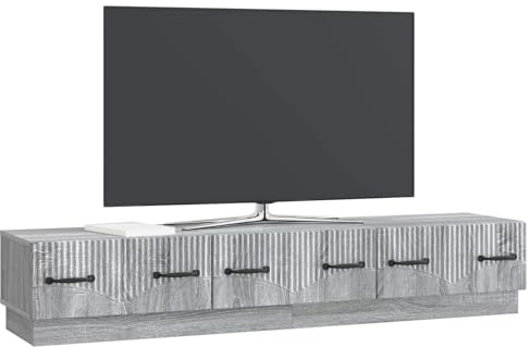 vidaXL TV-Schränk Graues Sonoma 147 x 34,5 x 27 cm Holzwerkstoff, Moderner Wohnraum, rechteckiges Design, viel Stauraum, schicke Mediamöbel, Platz für Deine Technik