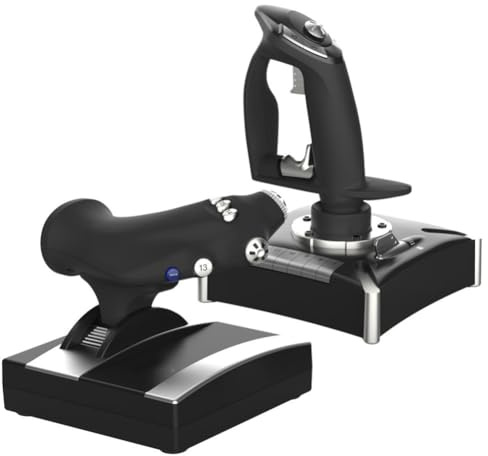 Auratrove Simulierter Flugcontroller-Griff, kompatibel mit PC für Windows 10 für PS4 Xbox, ergonomische ABS-Joystick-Hebel für Flug-Sim-Gaming, Schwarz, 2 Stück