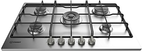 Indesit THP 752 W/IX/I Cuisinière à gaz de 75 cm; 5 brûleurs à gaz dont 1 High Power Flame; Allumage électronique sous bouton; Soupape de sécurité gaz; 3 grilles émaillées.