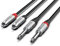 Audibax Pro Cable 2 Jack Mono a 2 RCA 3 Metros Negro