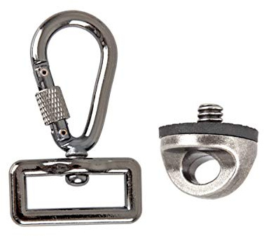 Carabiner hook with screw lock for camera straps