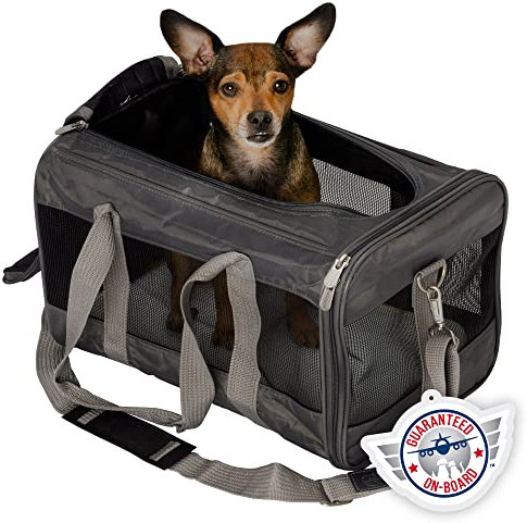 Sherpa Original Deluxe Transportbox für Haustiere, von Fluggesellschaften zugelassen und garantiert an Bord, Anthrazit, Größe M