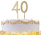 40 Gold Diamond Sparkley Cake Topper Age Year For Mans Womens Birthday Anniversary Party Decorations