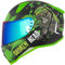 Broken Head Jack S. V2 Pro - Integral-Helm Grün- Sport-Motorrad-Helm Mit 2 Visieren (Klares + Gratis Grün Verspiegeltes Visier) - Größe XL (61-62 cm)